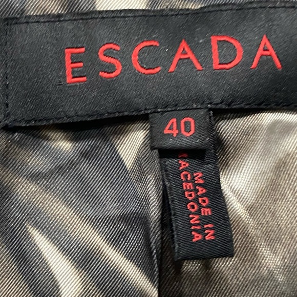 Escada 2 Pieces Suit Sz 40 brown with gold accents - Picture 9 of 12